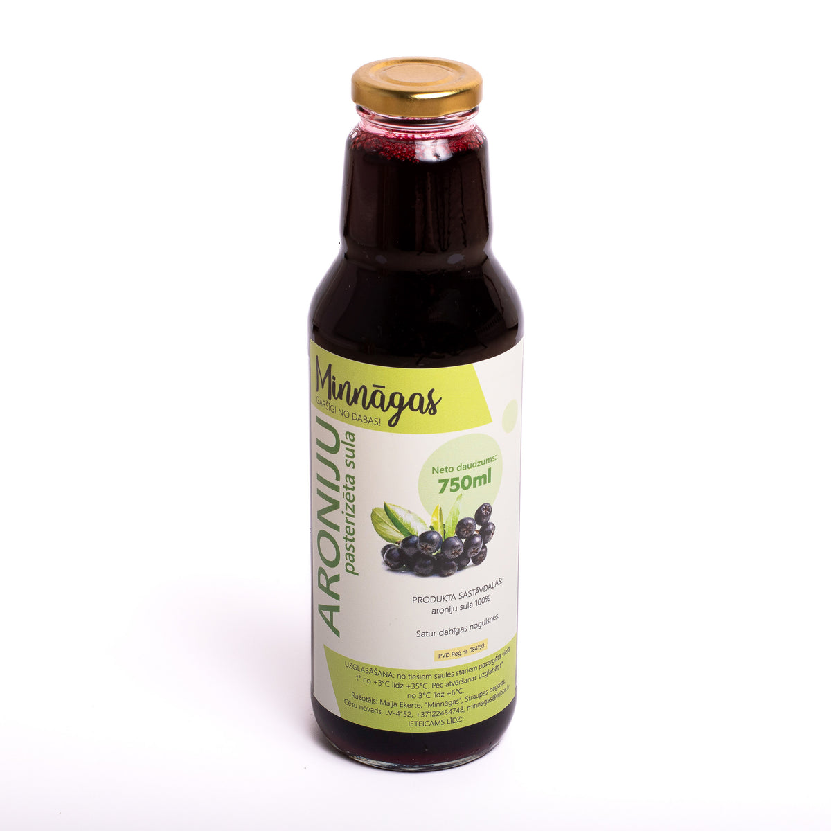 Pasterizēta aroniju sula 750ml